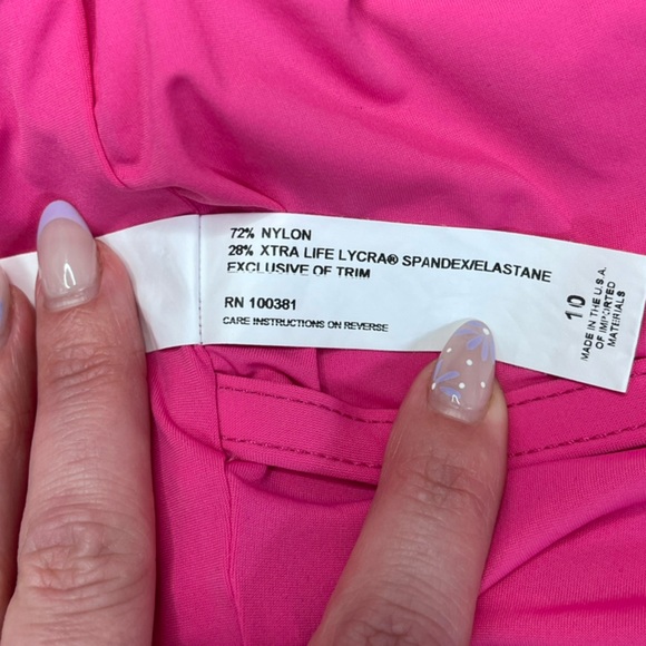 Karla Colletto Hot Pink One Shoulder Scallop One Piece Havana Swimsuit – Size 10 - Picture 12 of 14